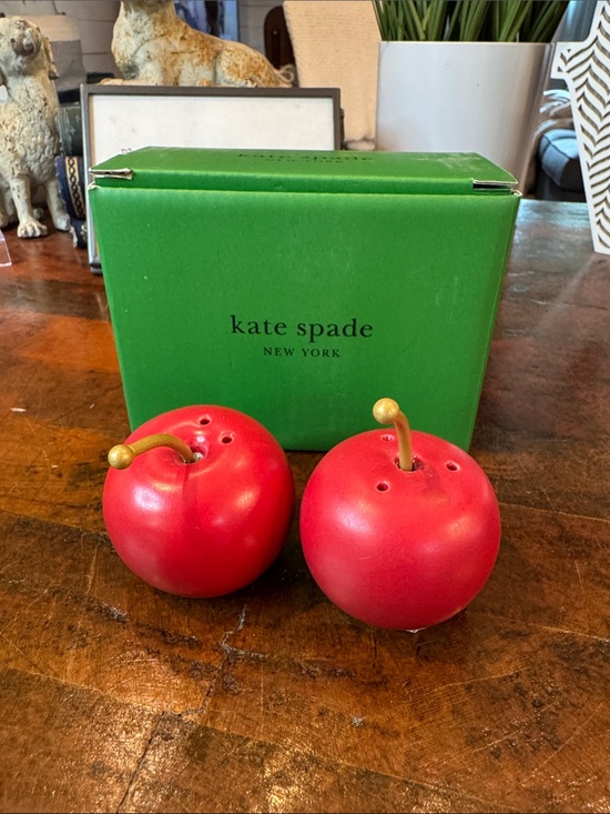 kate spade Other - kate spade x Lenox Red Cherry Salt & Pepper Shakers with Gold Stems